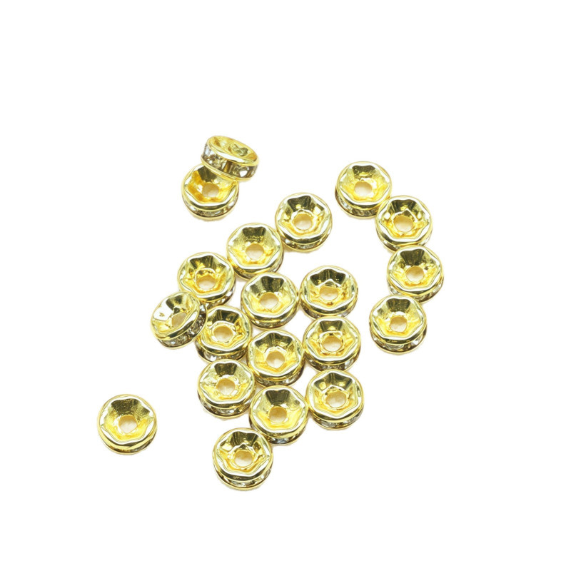 Drill Ring Spacer Round Wheel Beads Loose Diy Bracelet Necklace Beaded Jewelry
