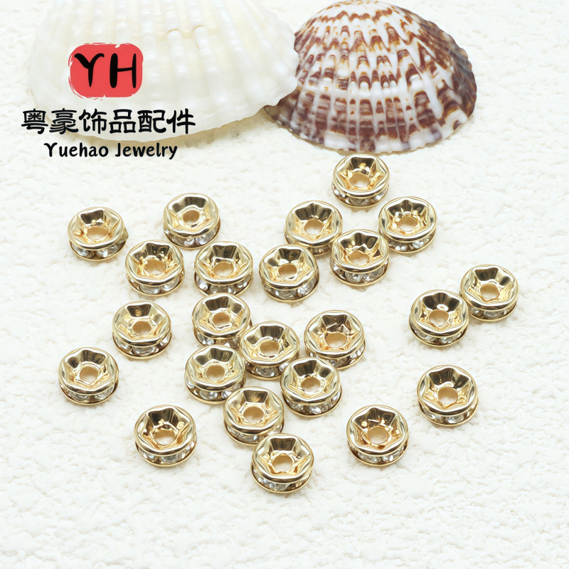 Drill Ring Spacer Round Wheel Beads Loose Diy Bracelet Necklace Beaded Jewelry