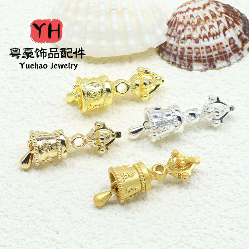Ancient Gold 18k Diy Jewelry Material, Magic Pestle Bell, Vajra Buddha Bead Bracelet