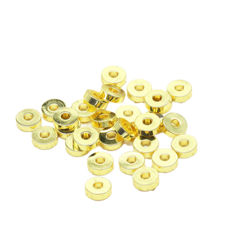 Color-preserving 14k Gold-coated Copper Spacer Plane Straight-cut Beads Diy Handmade
