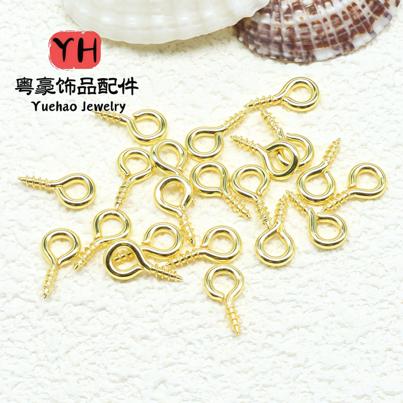 Copper-plated Real Gold 18k Gold-covered Color-preserving Threaded Claw Nails 9-character
