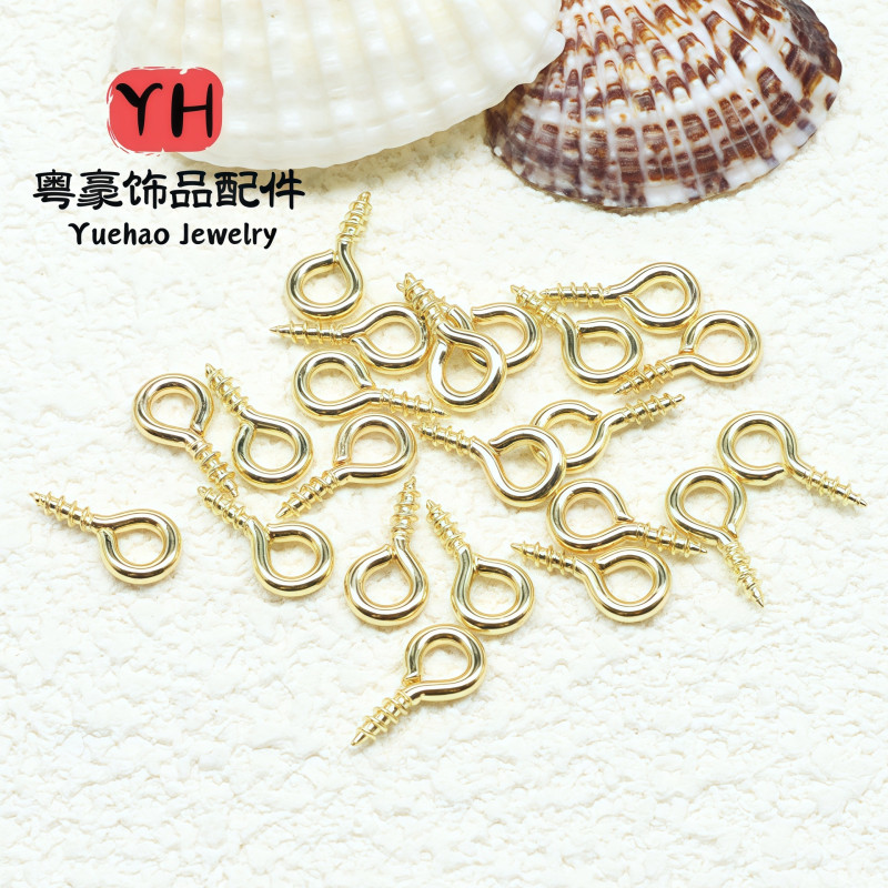Copper-plated Real Gold 18k Gold-covered Color-preserving Threaded Claw Nails 9-character