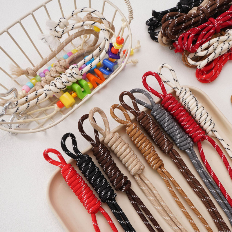 5mm Colorful Polyester Rope Diy Hand-woven Jewelry Pendant Crafts Keychain Bundle