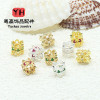 14k Gold-filled Color-preserving Micro-paved Zirconia Double-sided Tori Beads Jewelry