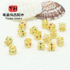 14k Gold-filled Color-preserving Micro-paved Zirconia Double-sided Tori Beads Jewelry