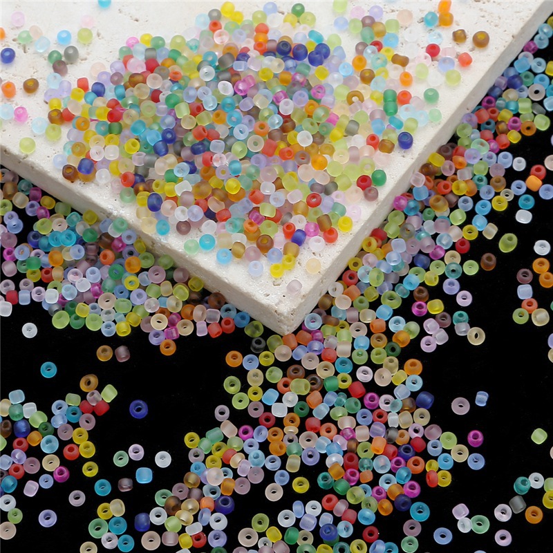 3mm Transparent Frosted Glass Rice Beads Loose Handmade Diy Beaded Bracelet Jewelry