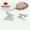 18k Gold-filled Color-protected Zircon Butterfly Double-row Bead Spacer Handmade Diy