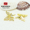 18k Gold-filled Color-protected Zircon Butterfly Double-row Bead Spacer Handmade Diy