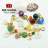 Color-preserving Ancient Gold Dripping Oil Pendant Peace Buckle Lotus Chalcedony Material