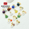 Color-preserving Ancient Gold Dripping Oil Pendant Peace Buckle Lotus Chalcedony Material