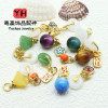 Color-preserving Ancient Gold Dripping Oil Pendant Peace Buckle Lotus Chalcedony Material