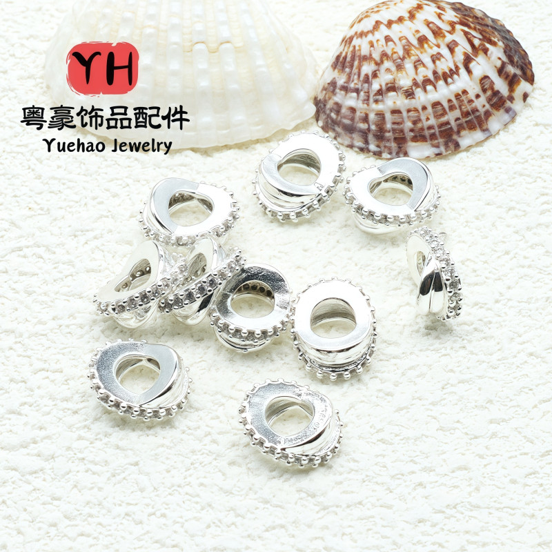 14k Gold-filled Color-preserving Diamond Double-ring Interwoven Spacer Beads with Diy