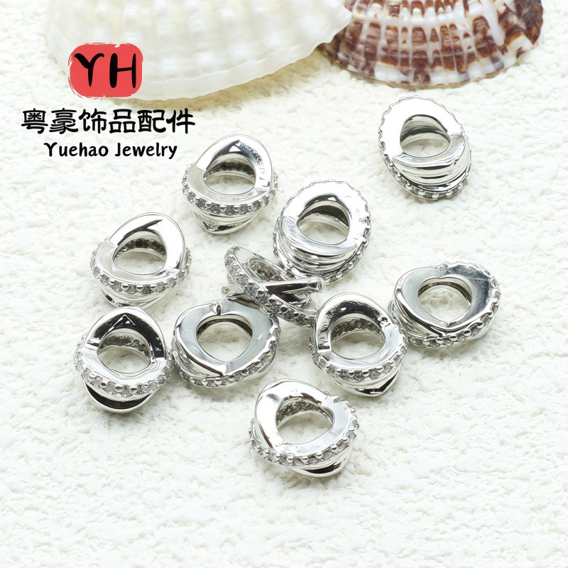 14k Gold-filled Color-preserving Diamond Double-ring Interwoven Spacer Beads with Diy