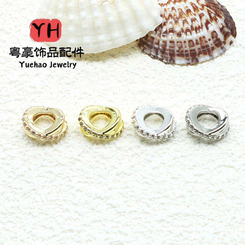 14k Gold-filled Color-preserving Diamond Double-ring Interwoven Spacer Beads with Diy