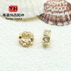 14k Color-preserving Full Diamond Micro-paved Zircon Wrapped Twist Beads Spacer Garland