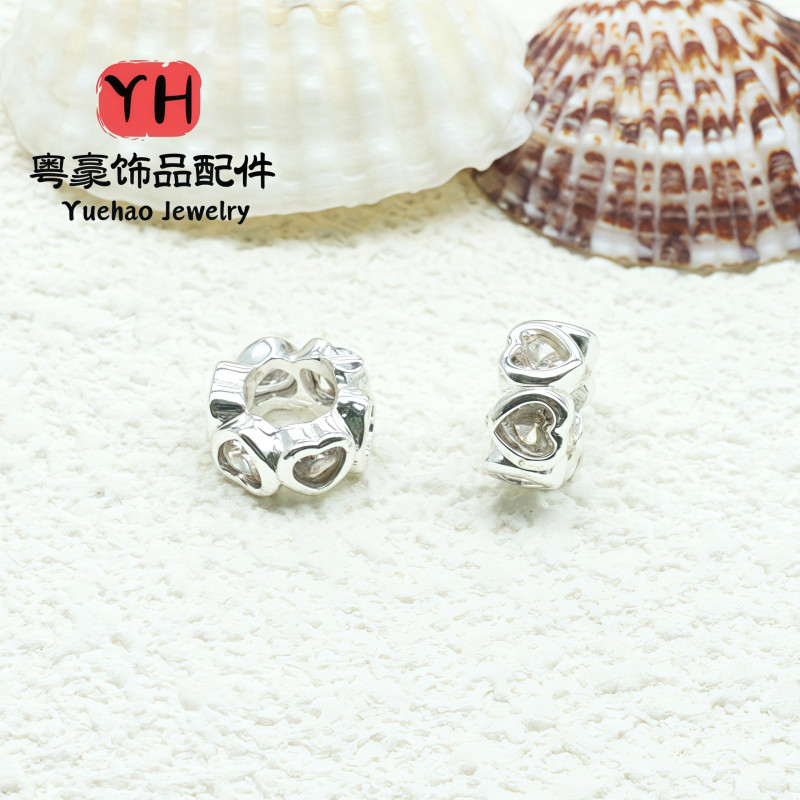 14k Color-preserving Full Diamond Micro-paved Zircon Wrapped Twist Beads Spacer Garland