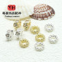 14k Color-preserving Full Diamond Micro-paved Zircon Wrapped Twist Beads Spacer Garland