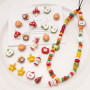Alloy Dripping Oil Pendant Apple Core Five-pointed Star Bead Handmade Diy Homemade