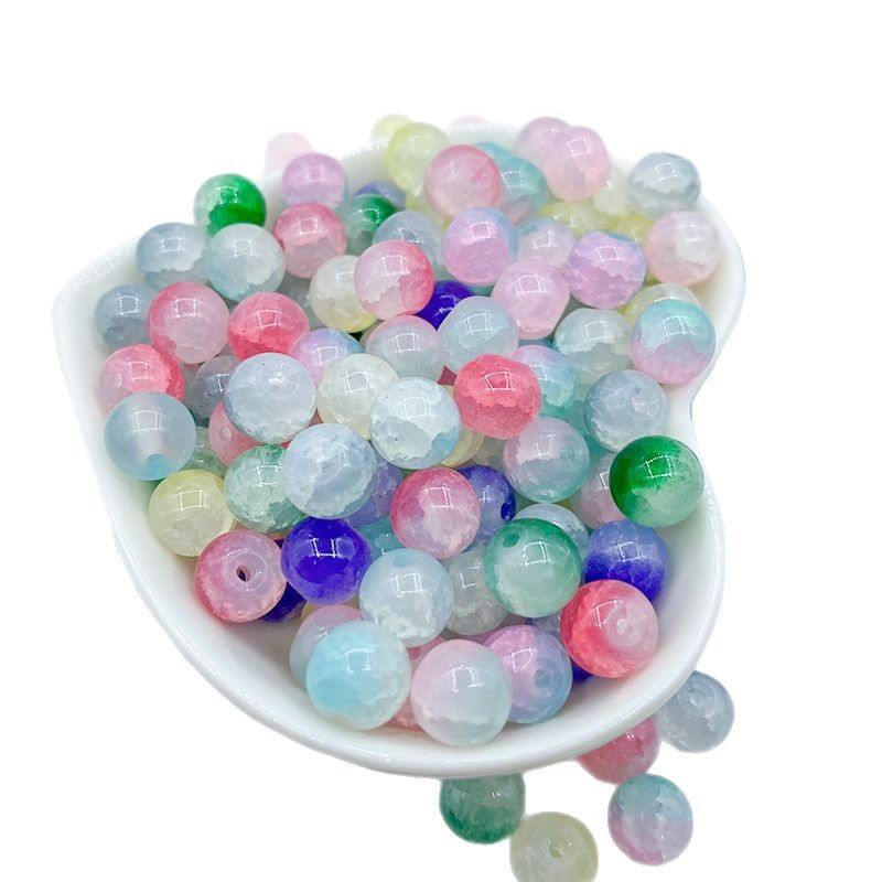 8mm Jade Broken Glass Beads Colored Crystal Jewelry Loose Batch Diy