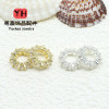 14k Gold-filled, Color-preserving, Micro-paved Zircon, Large Hole Stone Bucket Beads
