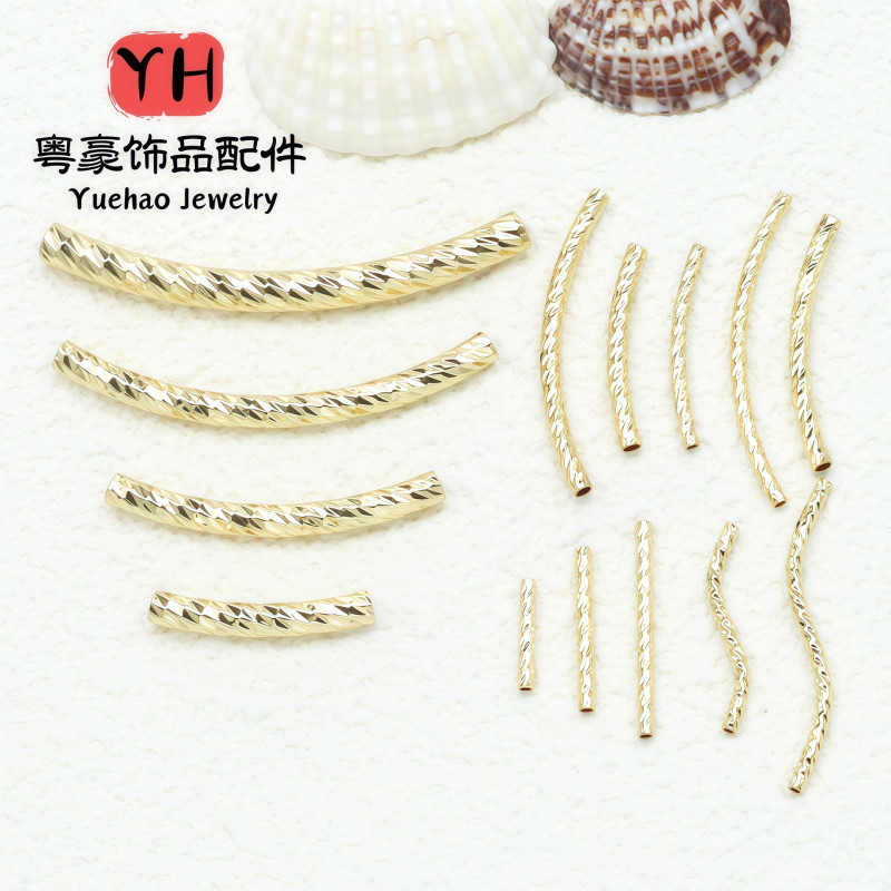 Copper Electroplated Real Gold 18k Gold-covered Color-preserved Flower Elbow Diy Jewelry