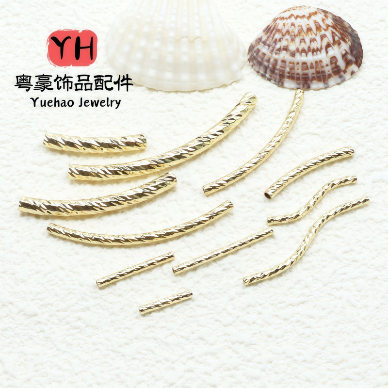 Copper Electroplated Real Gold 18k Gold-covered Color-preserved Flower Elbow Diy Jewelry