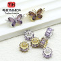 Color-preserving Silver Zirconium Butterfly Spacer Beads Diy Pearl Bracelet Necklace