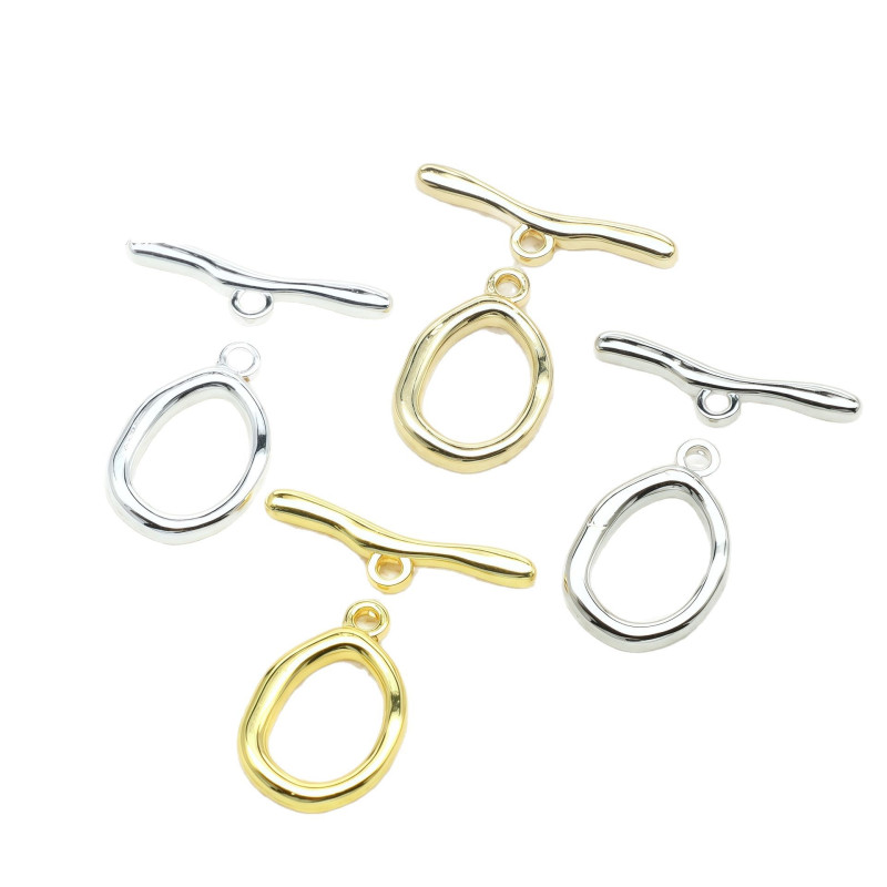 14k Gold-plated Color-preserving Oval Ot Buckle Pearl Necklace Ending Irregular Jewelry