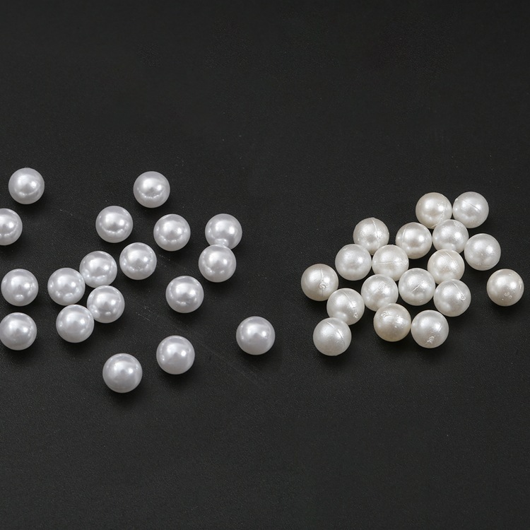 Off-white Non-porous, Half-hole, Perfect Round Imitation Pearl Loose Beads Diy Handmade