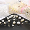 Off-white Non-porous, Half-hole, Perfect Round Imitation Pearl Loose Beads Diy Handmade