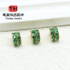 Diy Jewelry Crystal Double-layer Micro-paved Cubic Zirconia Accessories Barrel Beads