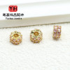 Diy Jewelry Crystal Double-layer Micro-paved Cubic Zirconia Accessories Barrel Beads