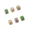 Diy Jewelry Crystal Double-layer Micro-paved Cubic Zirconia Accessories Barrel Beads
