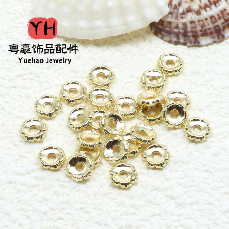18k Gold-filled Accessories, Beaded Spacers, Abacus Beads, Disc Loose Diy Jewelry