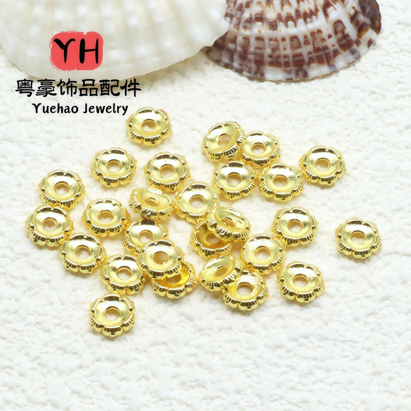 18k Gold-filled Accessories, Beaded Spacers, Abacus Beads, Disc Loose Diy Jewelry