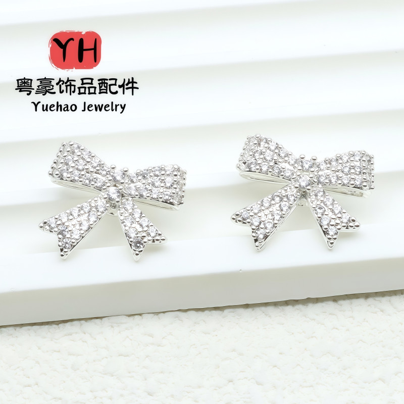 14k Gold-filled Color-protected Zircon Bow Through-hole Separated Beads Handmade Diy