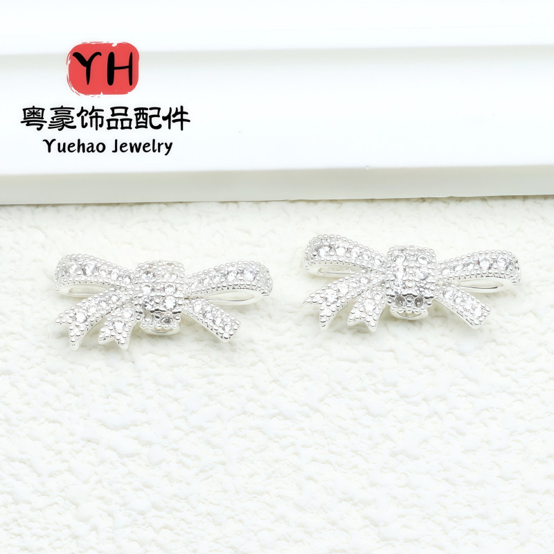 14k Gold-filled Color-protected Zircon Bow Through-hole Separated Beads Handmade Diy