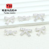 14k Gold-filled Color-protected Zircon Bow Through-hole Separated Beads Handmade Diy