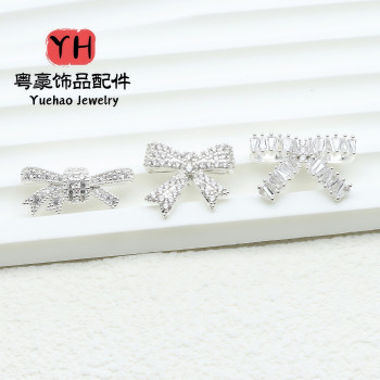 14k Gold-filled Color-protected Zircon Bow Through-hole Separated Beads Handmade Diy