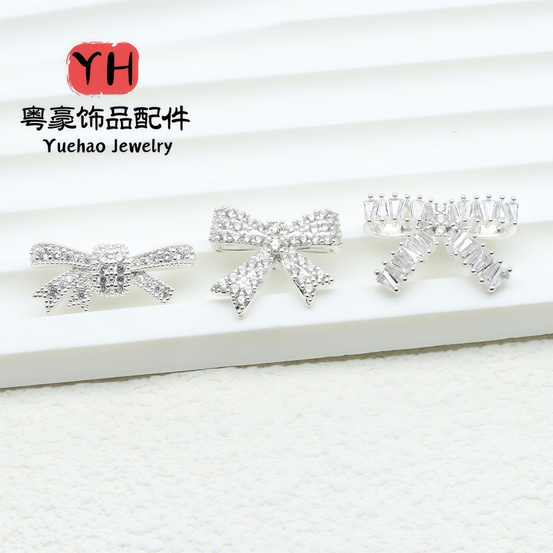 14k Gold-filled Color-protected Zircon Bow Through-hole Separated Beads Handmade Diy