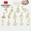 14k Gold-filled Snowflake Star Moon Micro-paved Zircon Accessories Bracelet Hanging Diy