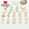 14k Gold-filled Snowflake Star Moon Micro-paved Zircon Accessories Bracelet Hanging Diy