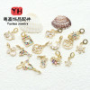 14k Gold-filled Snowflake Star Moon Micro-paved Zircon Accessories Bracelet Hanging Diy