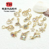14k Gold-filled Snowflake Star Moon Micro-paved Zircon Accessories Bracelet Hanging Diy