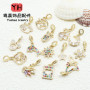 14k Gold-filled Snowflake Star Moon Micro-paved Zircon Accessories Bracelet Hanging Diy