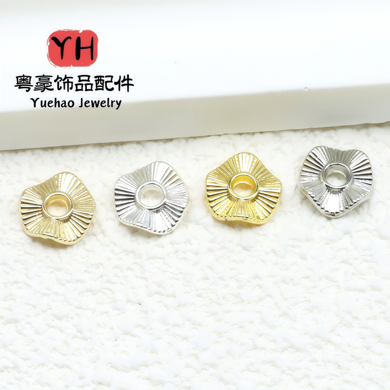 Wavy Striped Spacers, Crystal Accessories, 14k Gold-covered, Color-preserving Diy