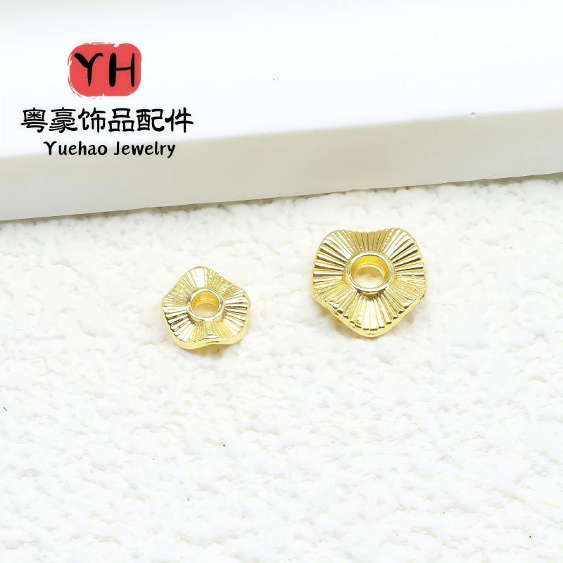 Wavy Striped Spacers, Crystal Accessories, 14k Gold-covered, Color-preserving Diy