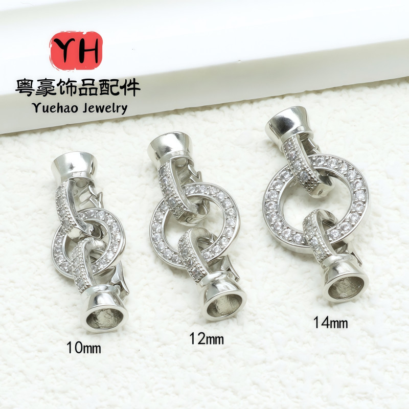 14k Gold-filled Diy Accessories Set with Stone Round Pearl Necklace Buckle Fashion
