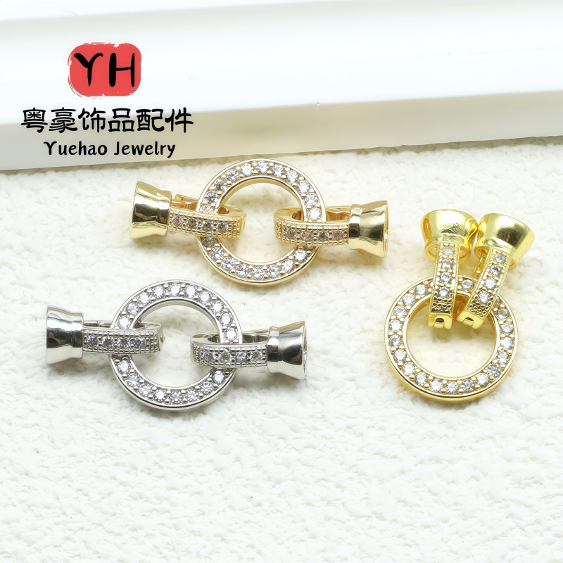 14k Gold-filled Diy Accessories Set with Stone Round Pearl Necklace Buckle Fashion