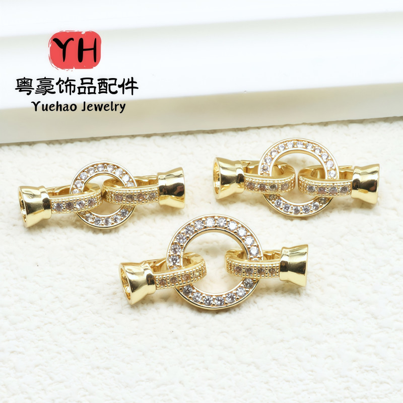 14k Gold-filled Diy Accessories Set with Stone Round Pearl Necklace Buckle Fashion